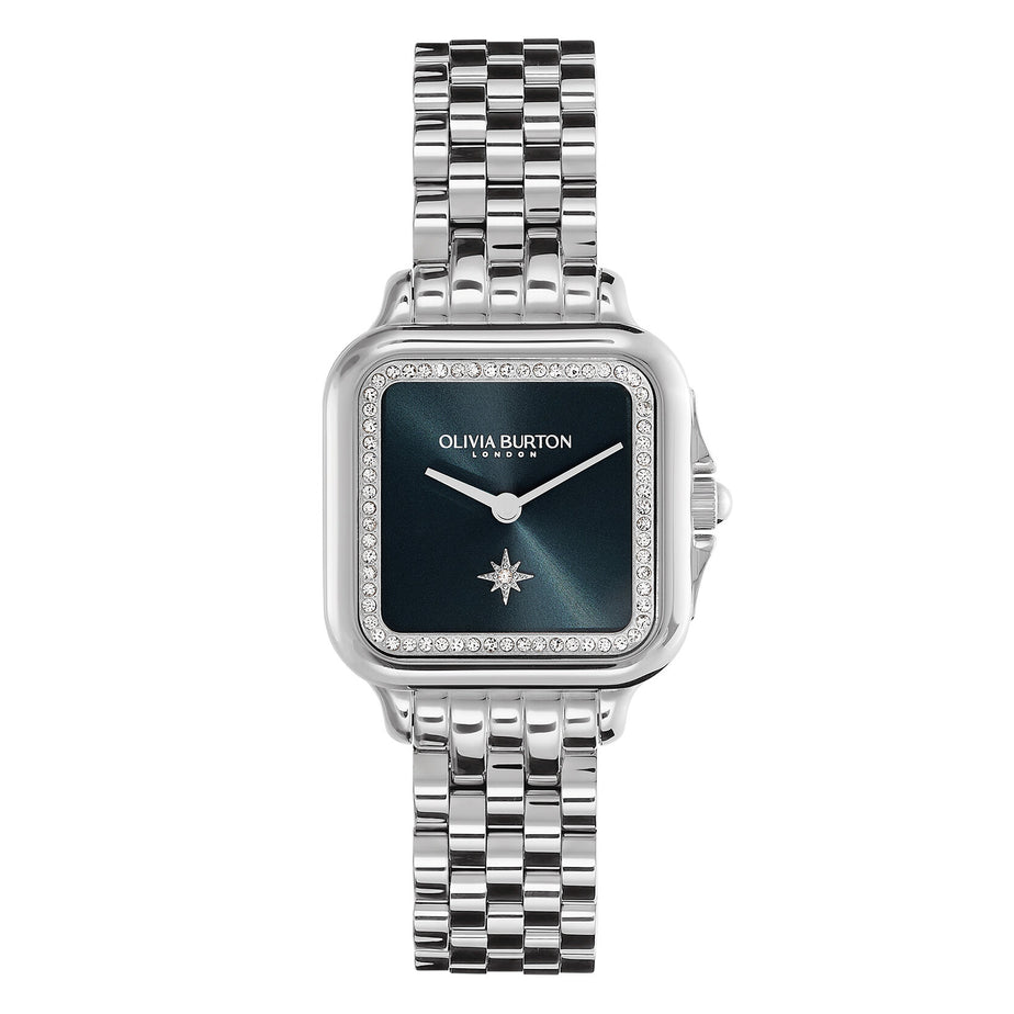Olivia Burton Classic 28mm Blue & Silver Bracelet Watch