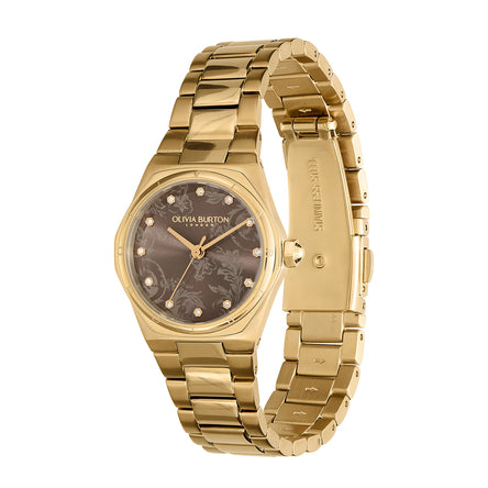 Olivia Burton 28mm Mini Hexa Gold Watch