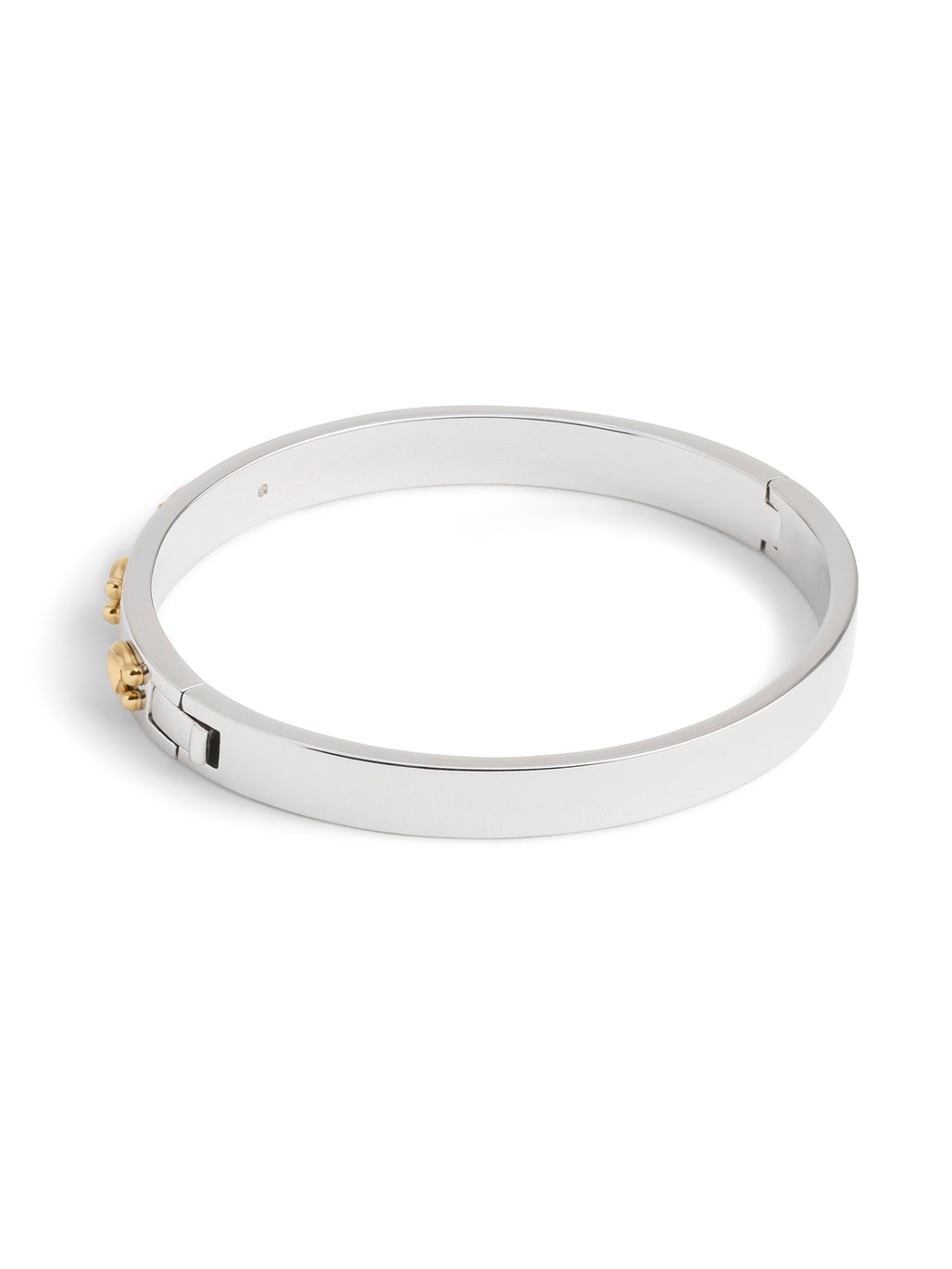 COACH Signature Two Tone Logo Hinged Bangle