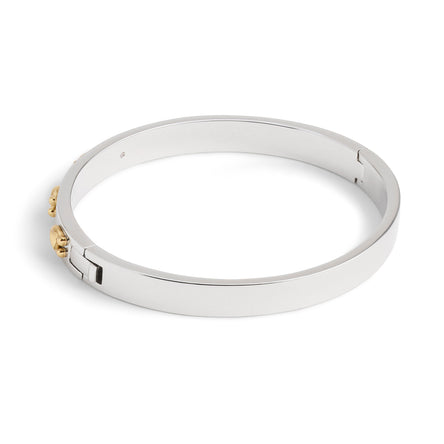 COACH Signature Two Tone Logo Hinged Bangle