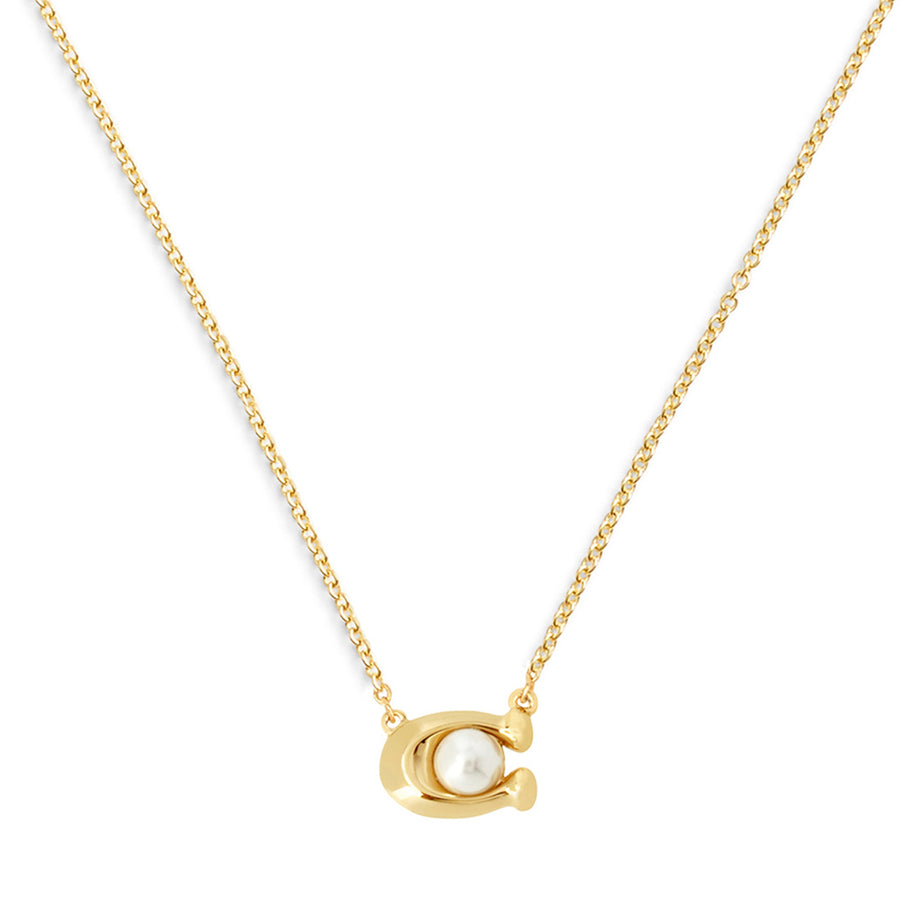 COACH Pearl Signature Pendant Necklace