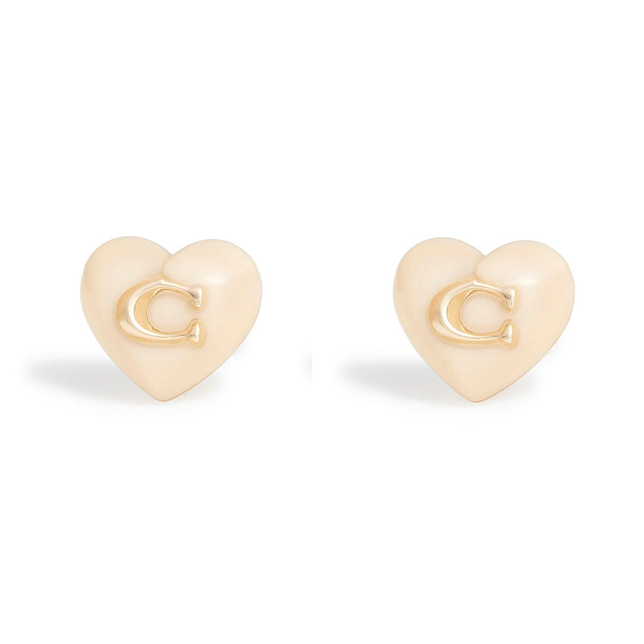 COACH Signature Heart Stud Earrings