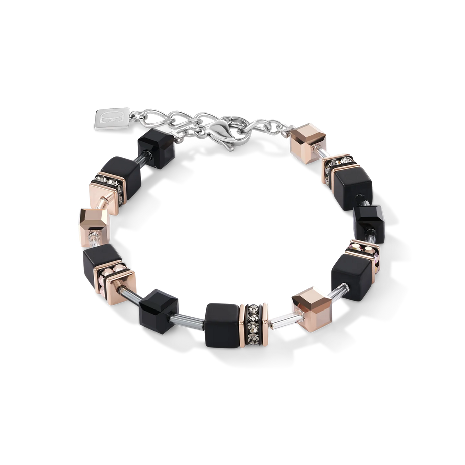 Coeur De Lion GeoCUBE® Black Onyx & Rose Gold Bracelet