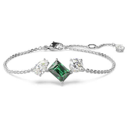 Swarovski Mesmera Rhodium Plated Bracelet with Green Stones