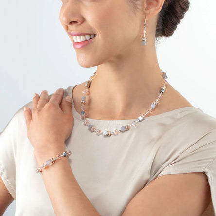 Coeur De Lion GeoCube Iconic Peach-Rose Gold Bracelet