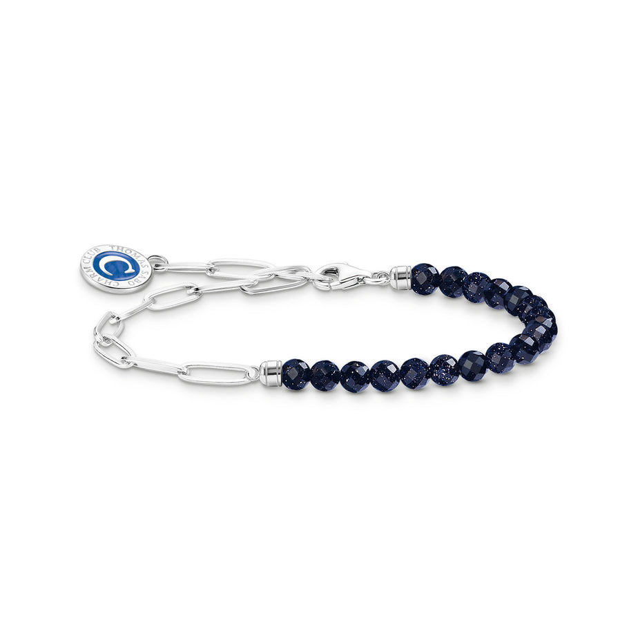 Thomas Sabo Dark Blue Imitation Beads Charm Bracelet