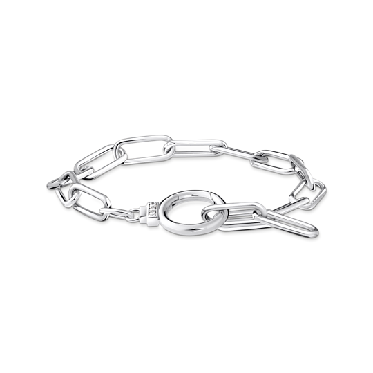 Thomas Sabo Silver Link Bracelet with Ring Clasp and Zirconia