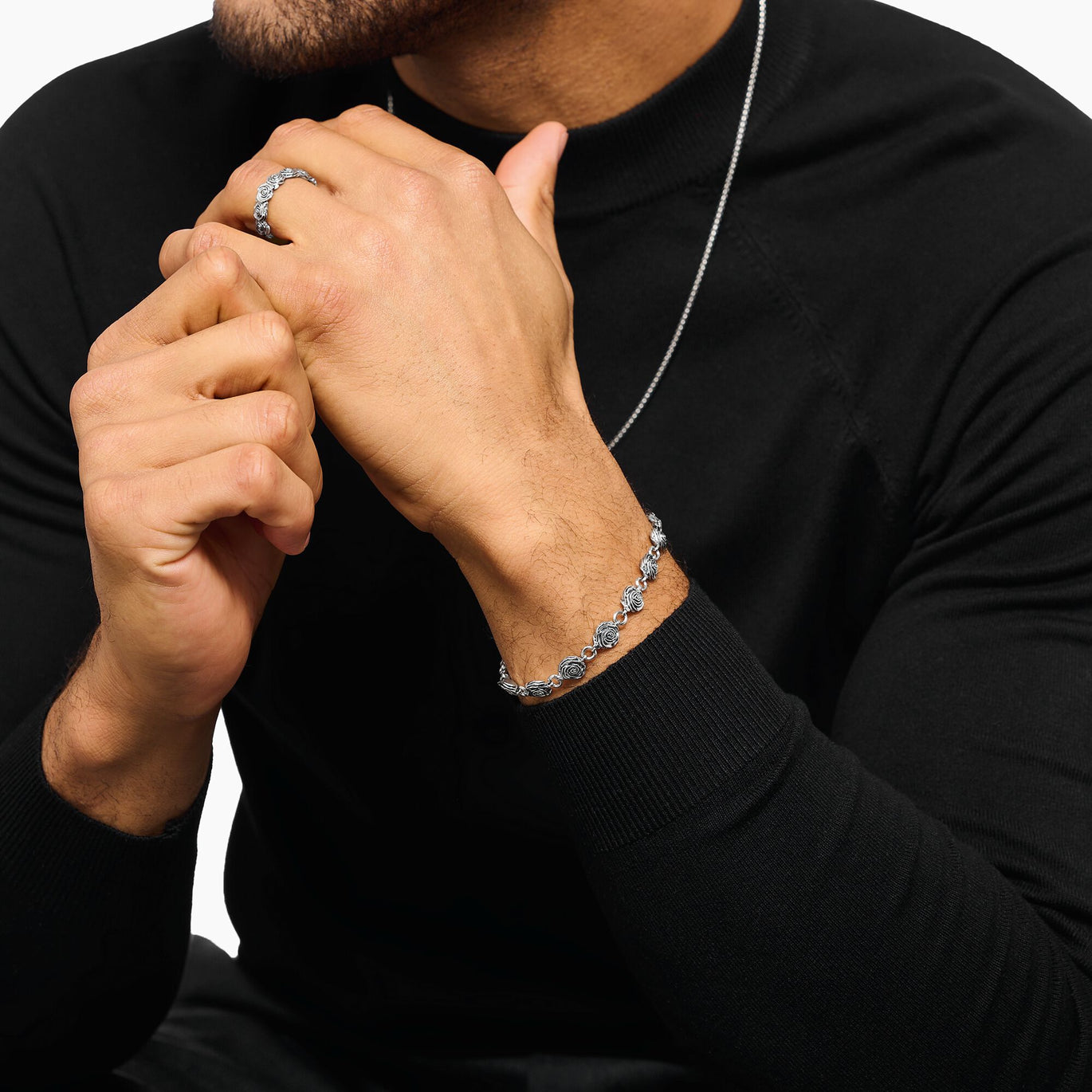 Thomas Sabo Silver Midnight Rose Bracelet