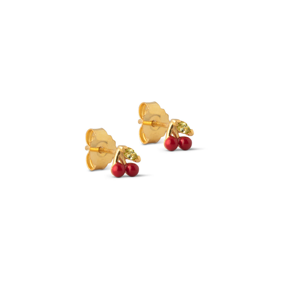 Enamel Copenhagen Cherry Stud Earrings
