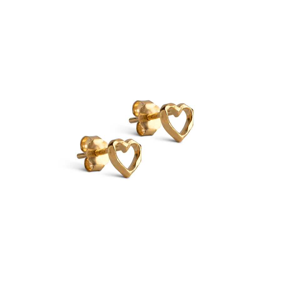 Enamel Copenhagen Gold Organic Heart Stud Earrings
