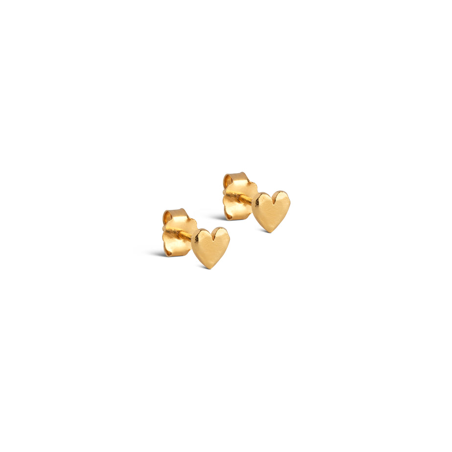 Enamel Copenhagen Gold Heart Stud Earrings