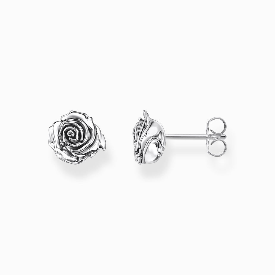 Thomas Sabo Silver Midnight Rose Ear Studs