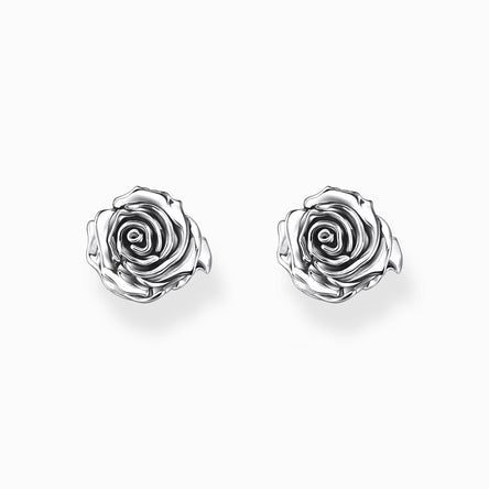Thomas Sabo Silver Midnight Rose Ear Studs