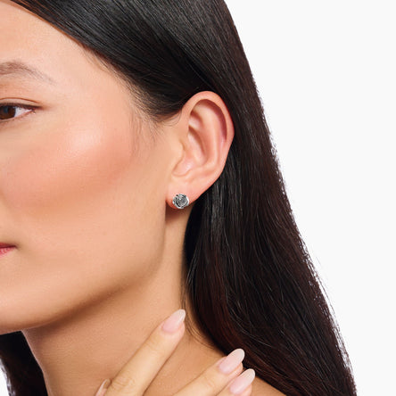 Thomas Sabo Silver Midnight Rose Ear Studs