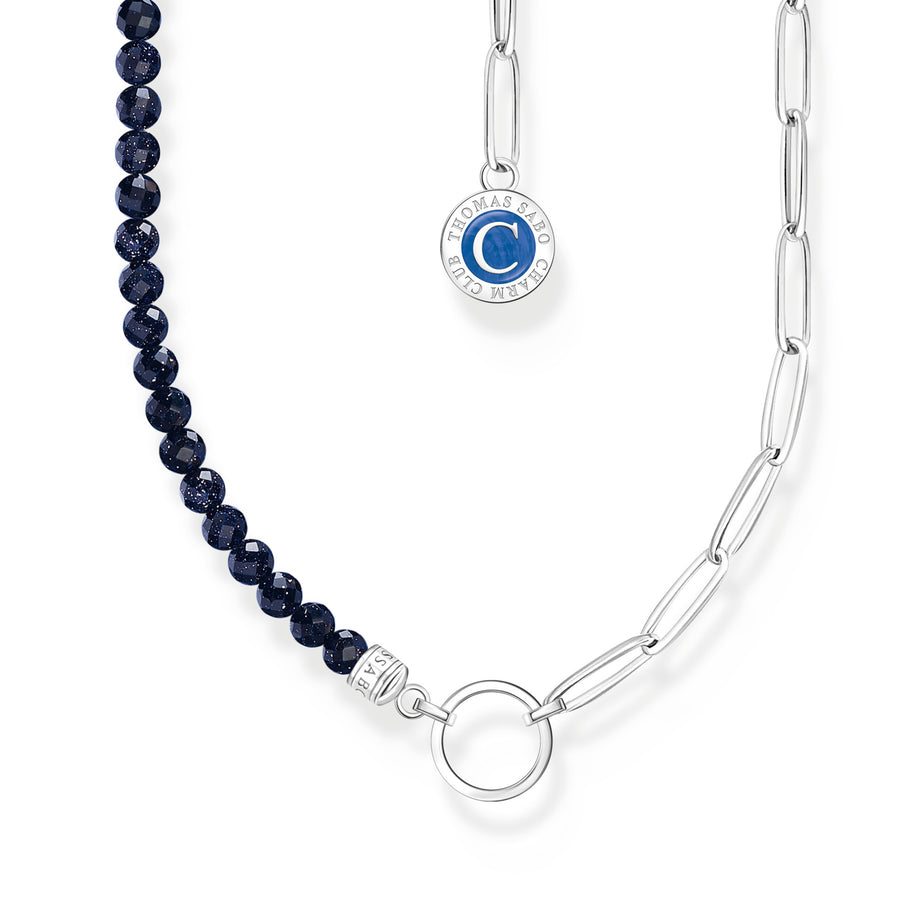 Thomas Sabo Dark Blue Imitation Beads Charm Necklace