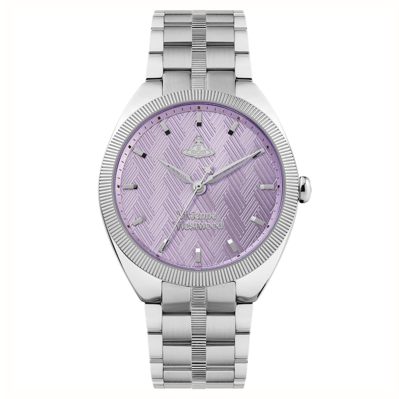 Vivienne Westwood The Mews Purple Dial Stainless Steel Bracelet Ladies