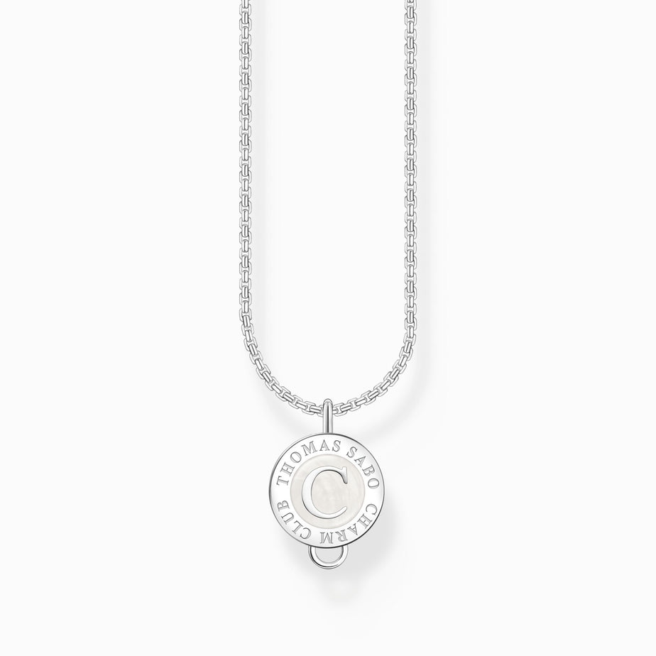 Thomas Sabo Silver Charm Necklace with White Coin