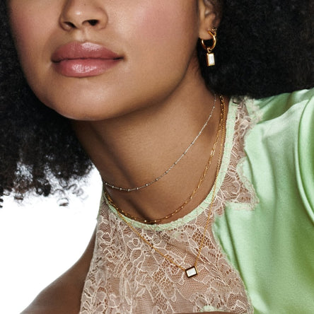 HD X GEM Rectangle Necklace - Mother of Pearl