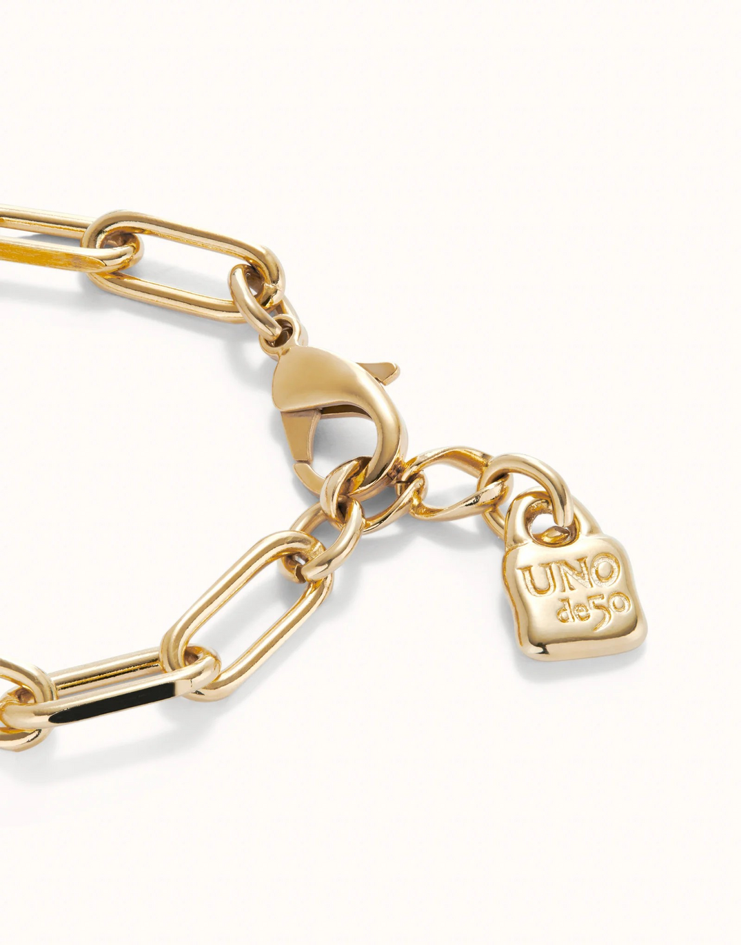 Uno De 50 Gold Link Bracelet