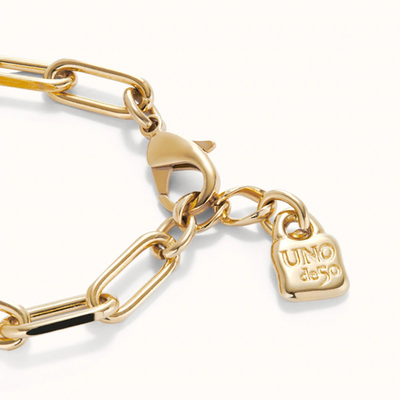 Uno De 50 Gold Link Bracelet
