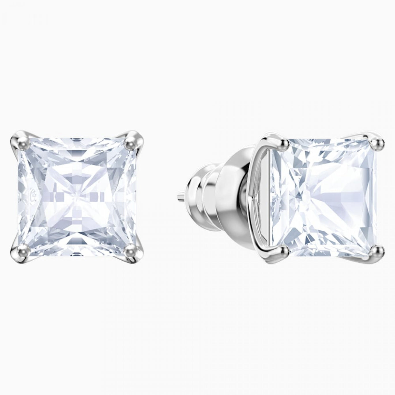 Swarovski Attract Stud Earrings, White, Rhodium Plated