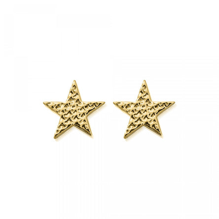 ChloBo Gold Sparkle Star Stud Earrings