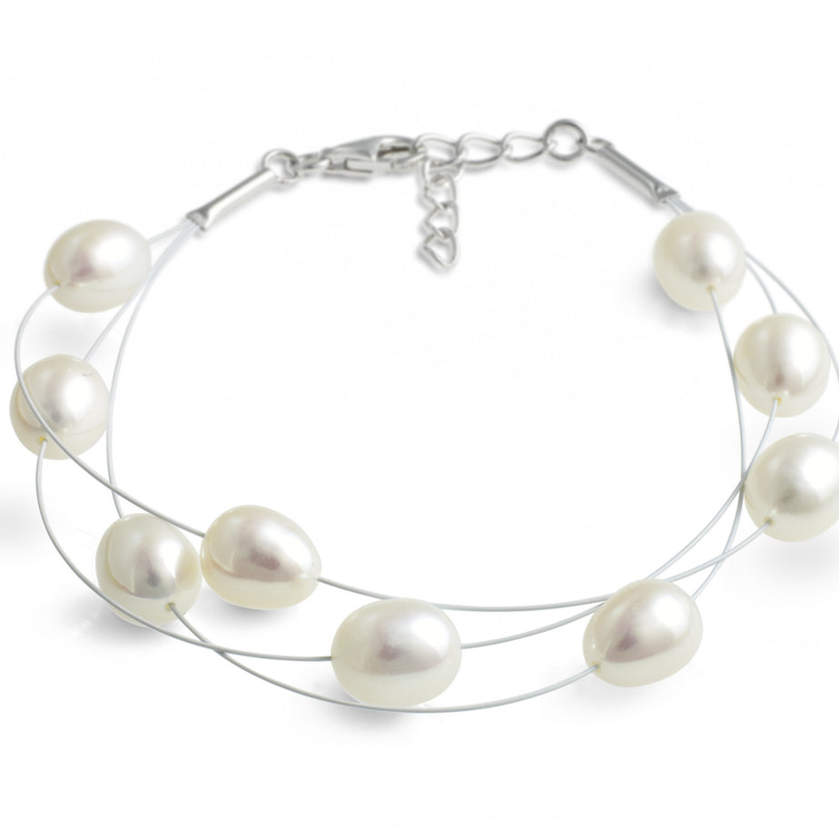 Jersey Pearl Dewdrop White Pearl Bracelet