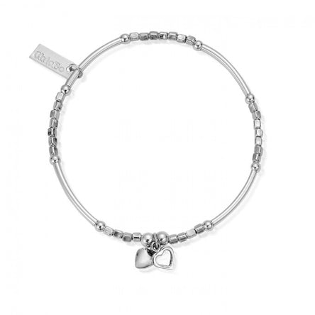 ChloBo Mini Noodle Cube Two Hearts Bracelet