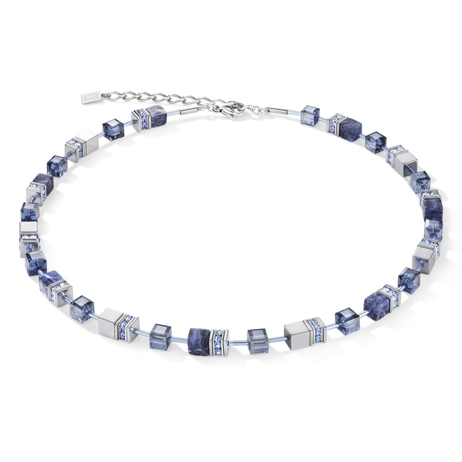 Coeur De Lion GeoCUBE® Sodalite & Haematite blue Necklace