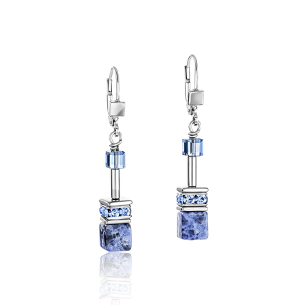 Coeur De Lion GeoCUBE® Sodalite & Haematite blue Earrings