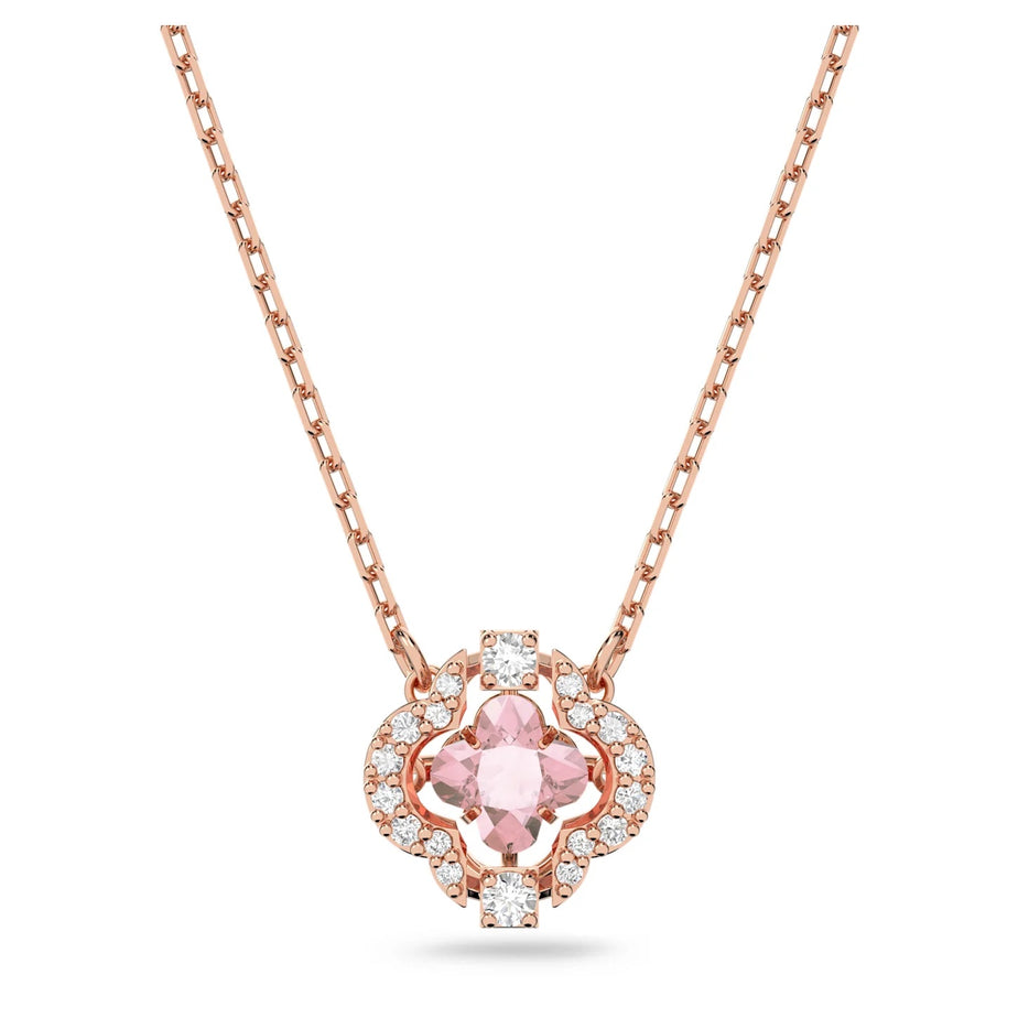 Swarovski Sparkling Dance Necklace, Pink, Rose-Gold Tone Plated