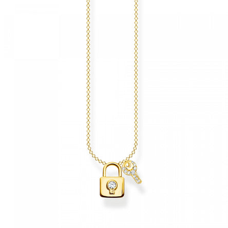 Thomas Sabo Lock & Key Necklace Yellow Gold