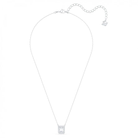 Swarovski Millenia necklace, Square Swarovski zirconia, White, Rhodium plated