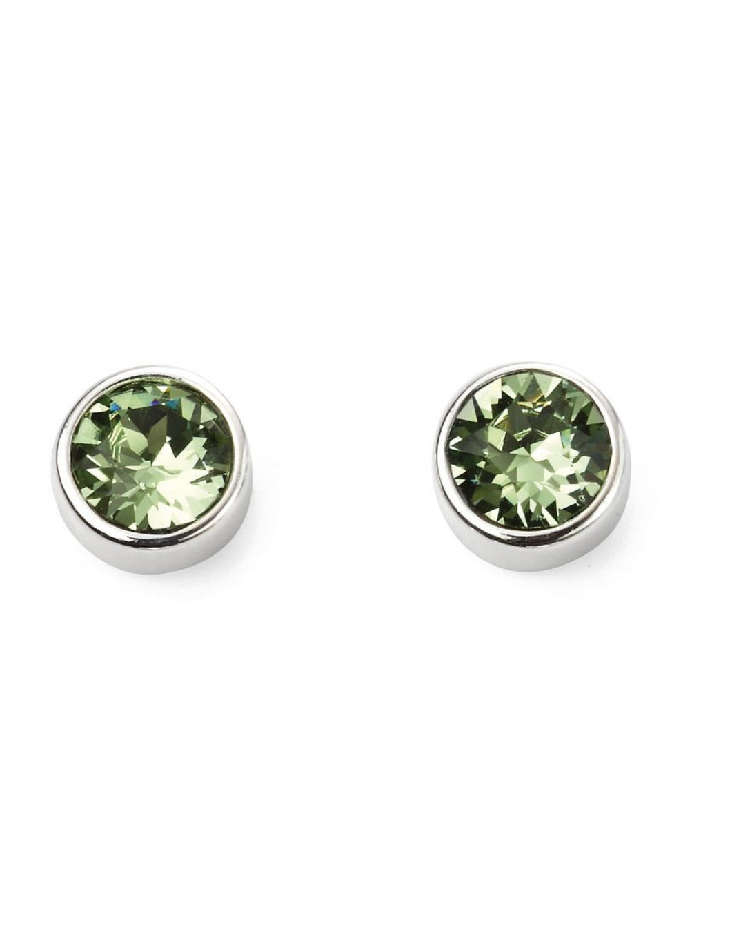 August Birthstone Peridot Crystal Stud Earrings