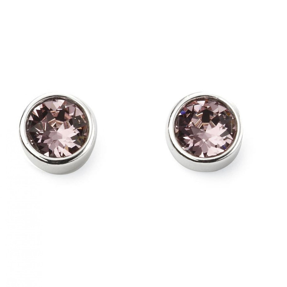 June Birthstone Light Amethyst Crystal Stud Earrings