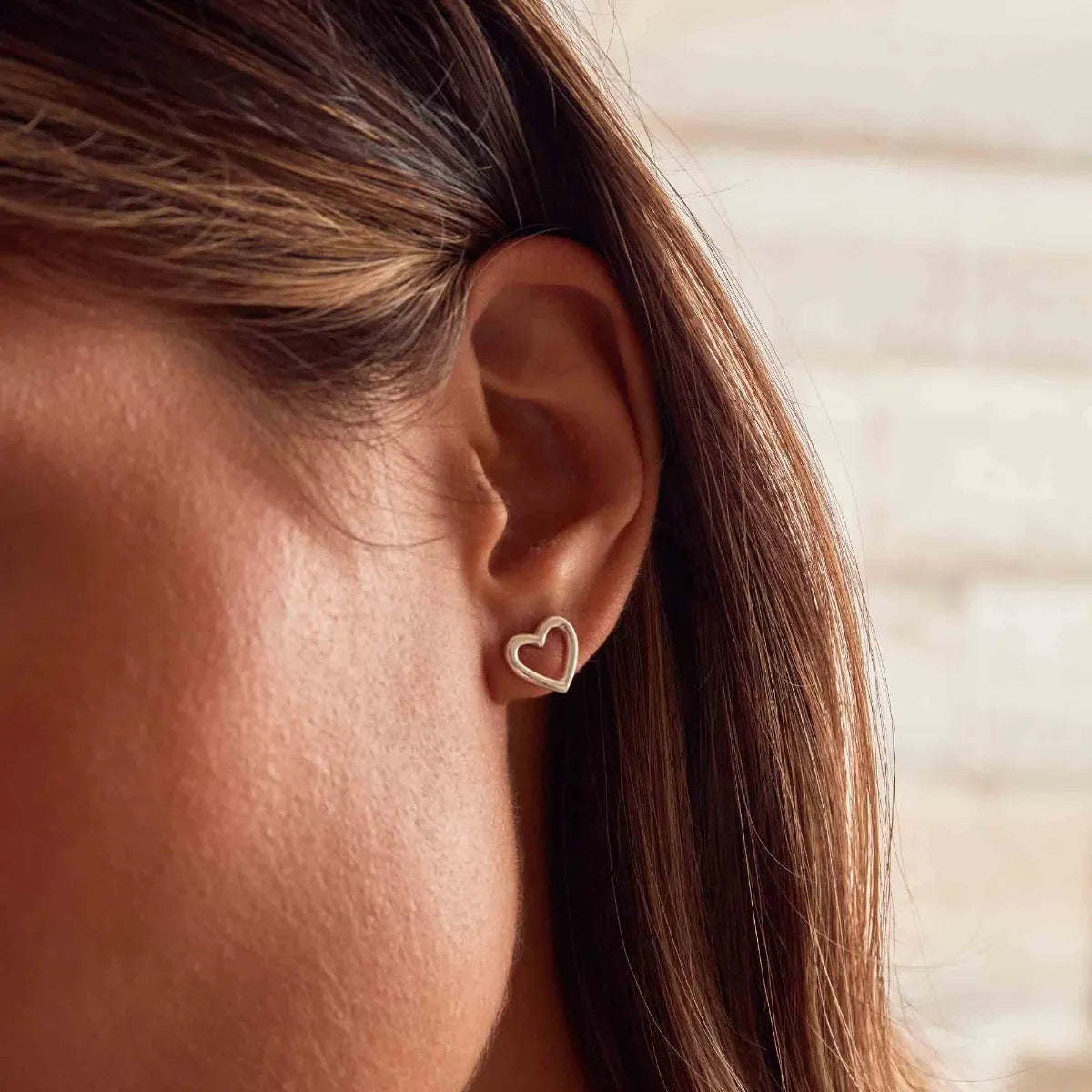 ChloBo Silver Open Heart Stud Earrings