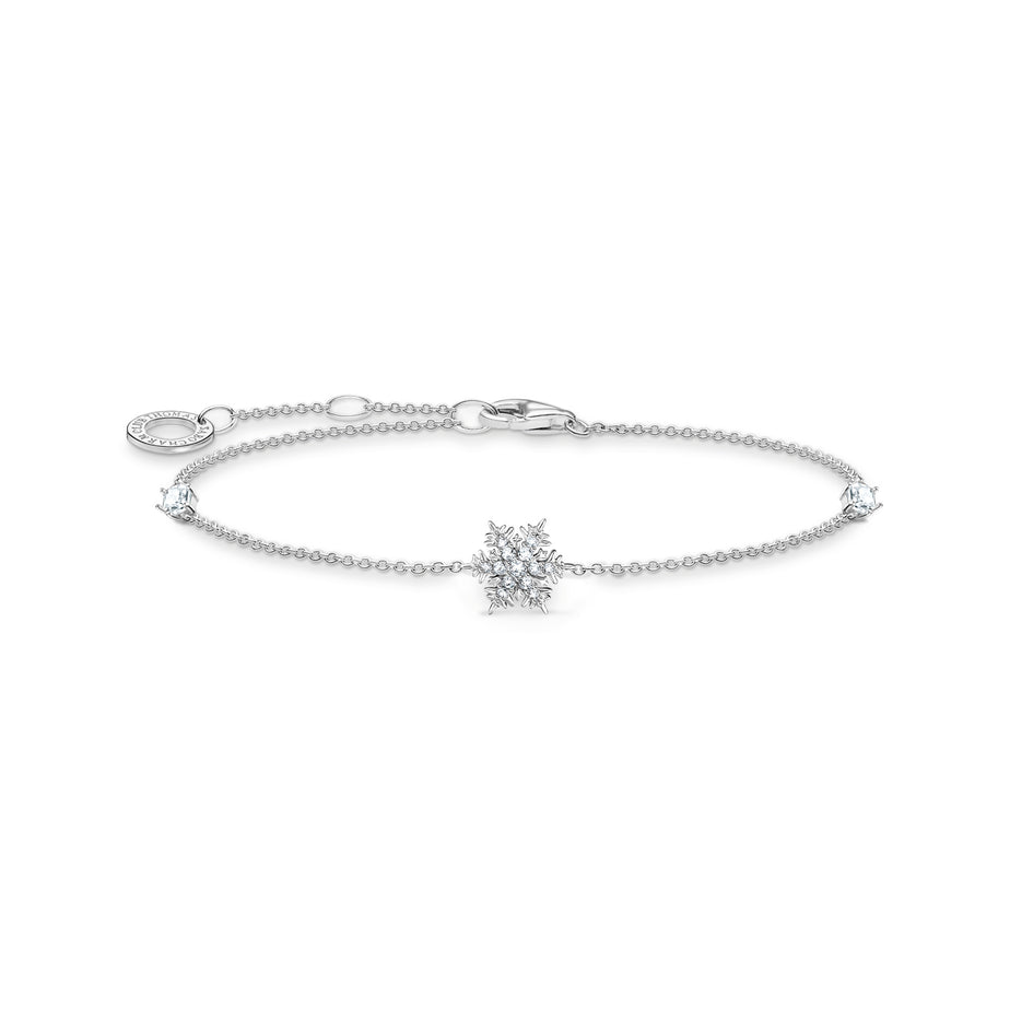 Thomas Sabo Silver Snowflake Bracelet With White Stones