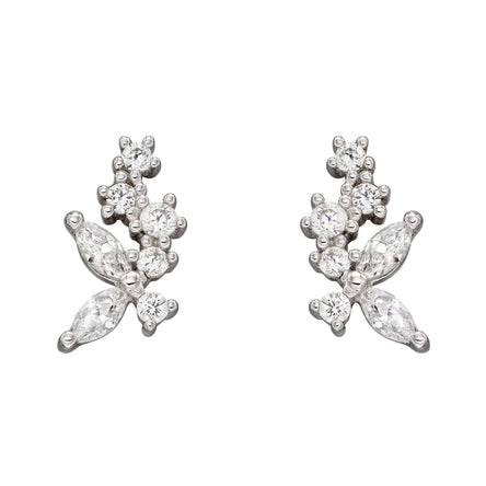 Gecko Silver Flower Stud earrings