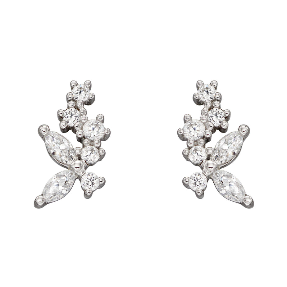 Gecko Silver Flower Stud earrings