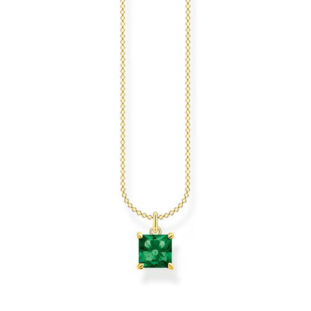 Thomas Sabo Necklace With Green Stone gold