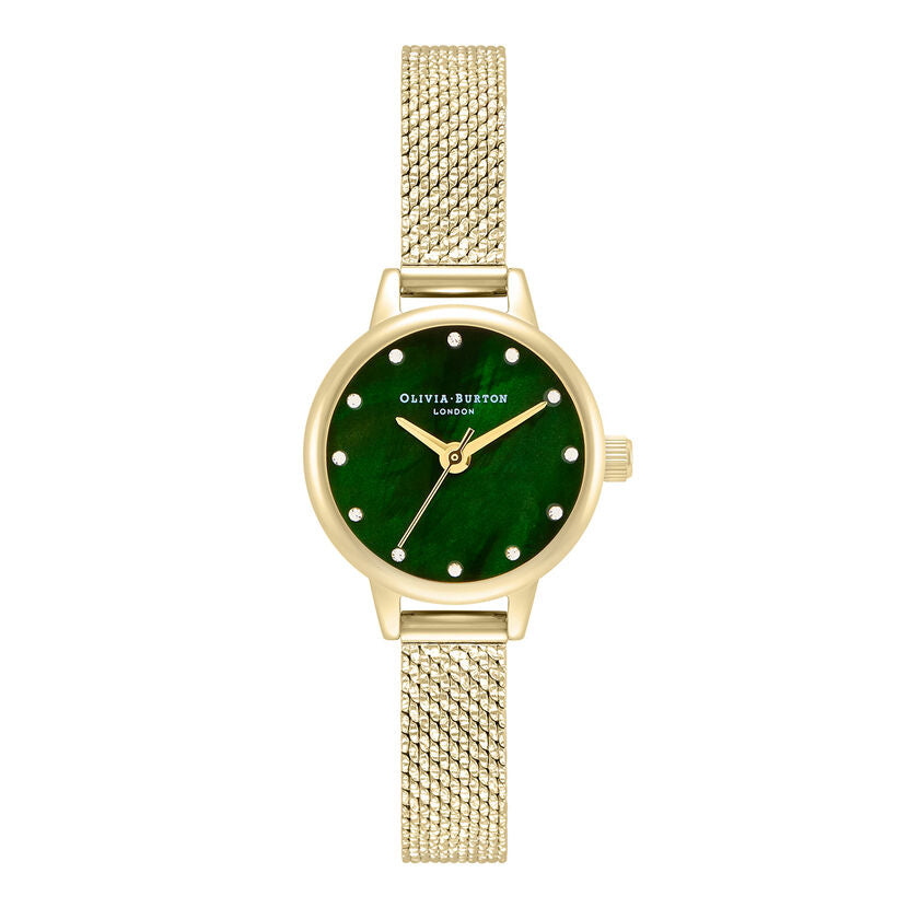 Olivia Burton Classics 23mm Green & Gold Mesh Watch