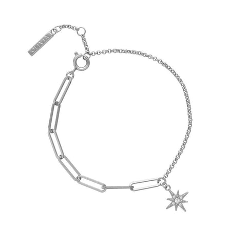 Olivia Burton Celestial Silver North Star Mismatch Bracelet