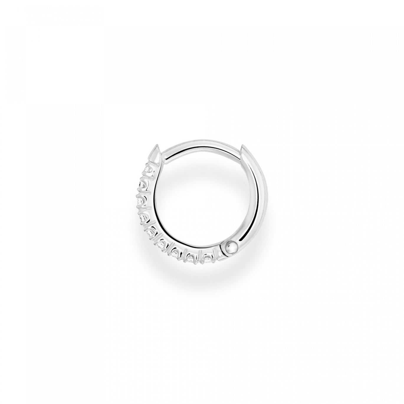 Thomas Sabo Single Hoop Earring White Stone Silver 12mm