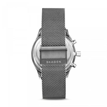 Skagen Holst Chronograph Gunmetal Steel Mesh Watch
