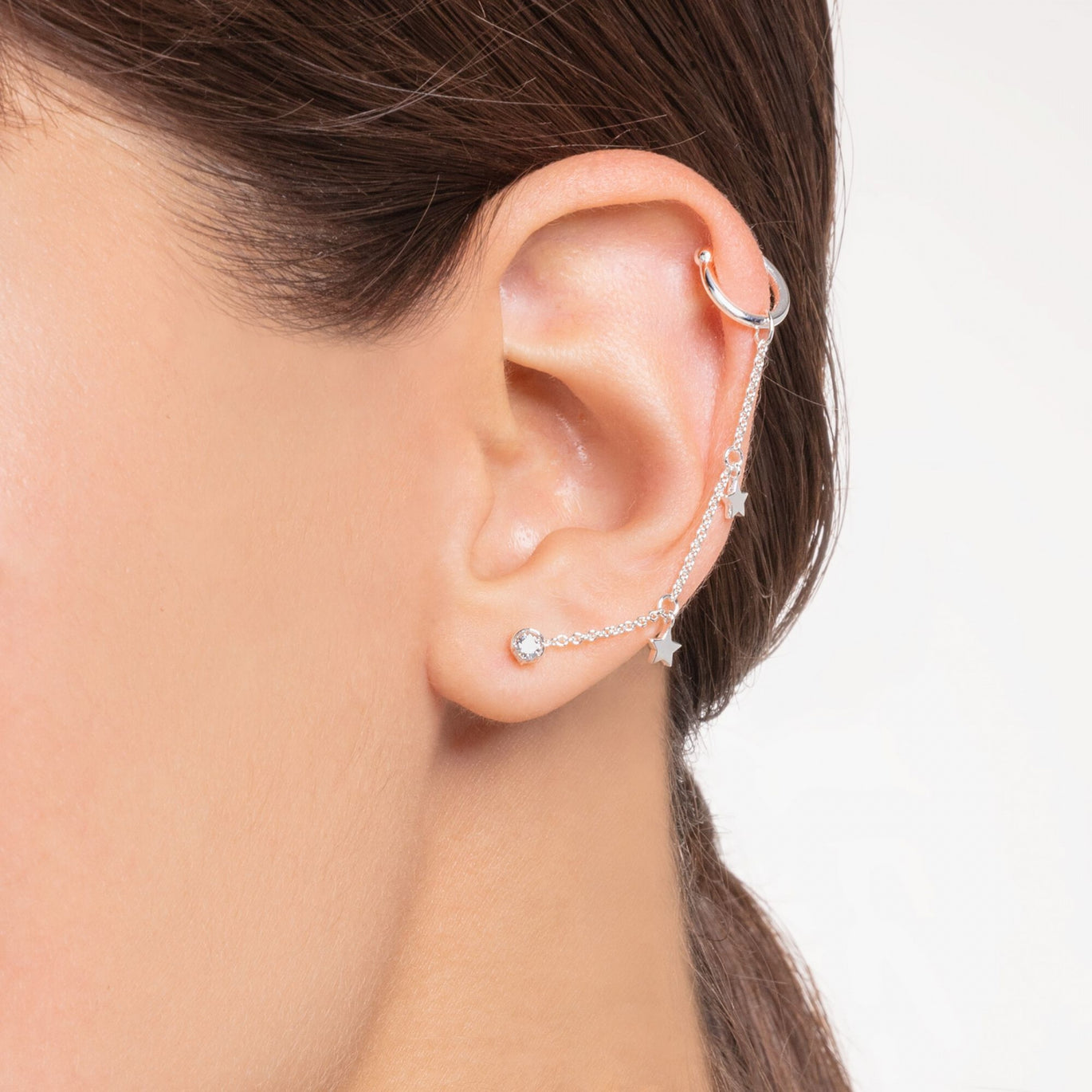 Thomas Sabo Single Ear Stud White Stone Small Silver