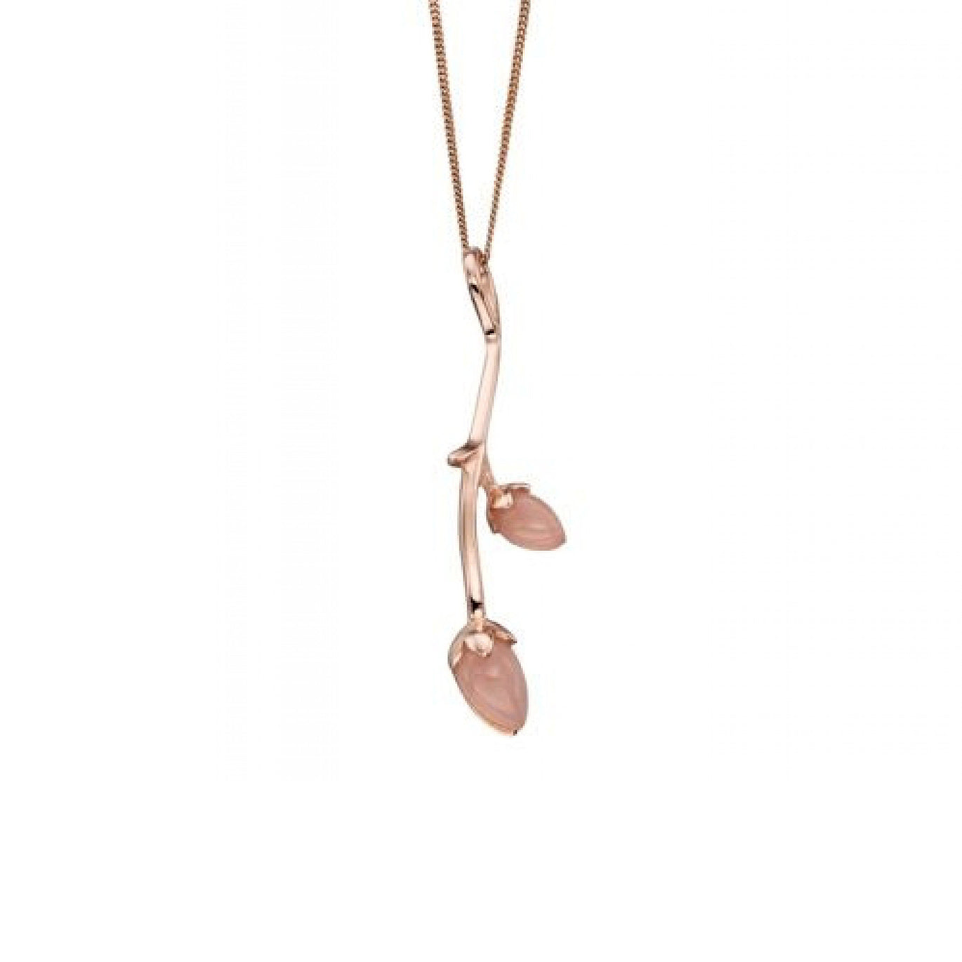 Quartz Rose Bud Pendant
