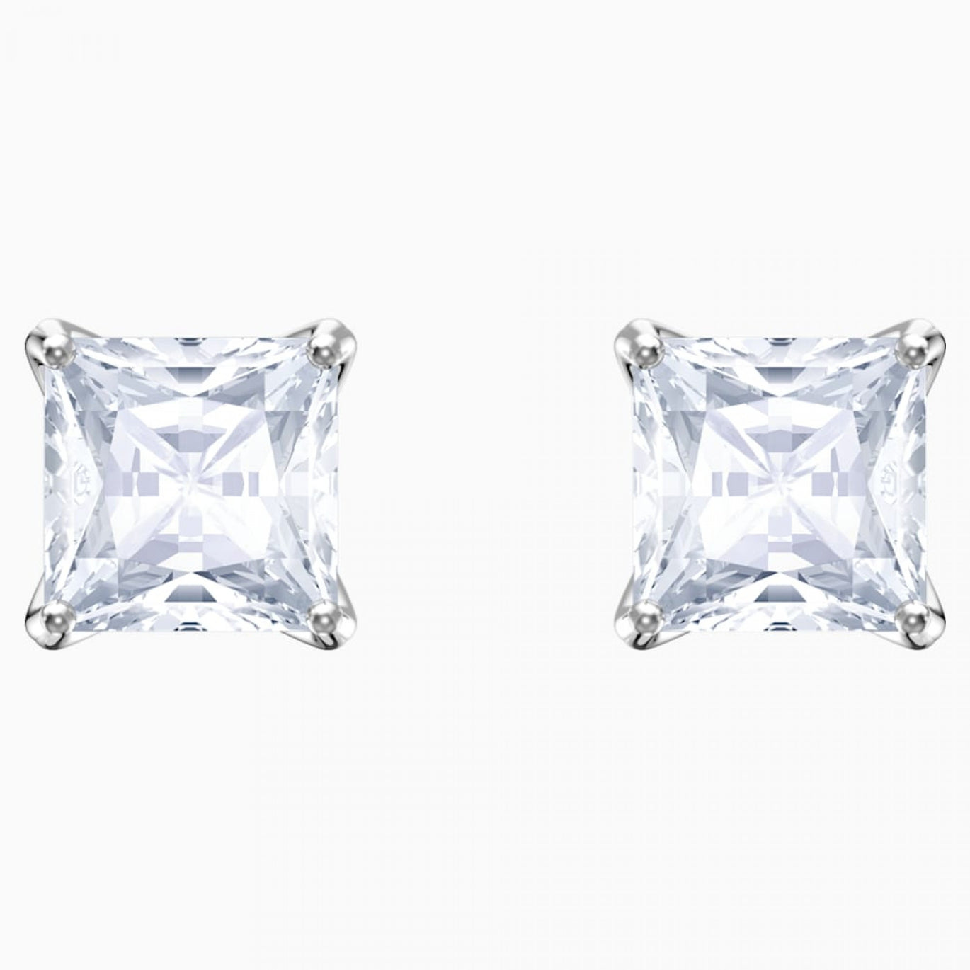 Swarovski Attract Stud Earrings, White, Rhodium Plated