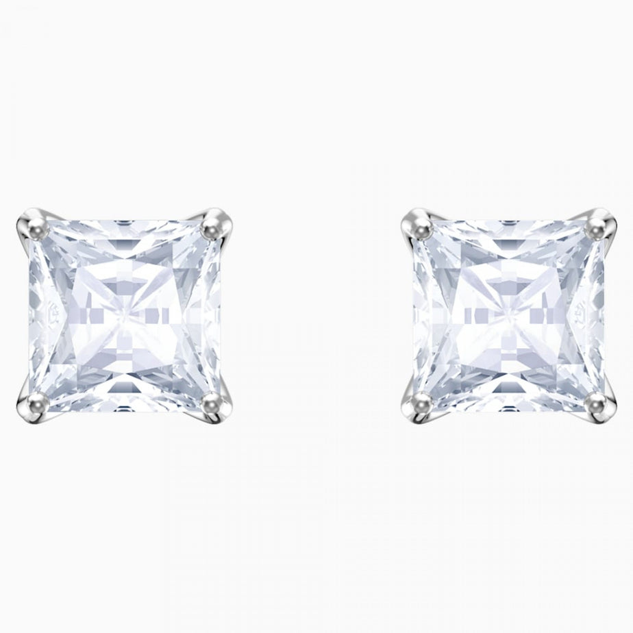 Swarovski Attract Stud Earrings, White, Rhodium Plated