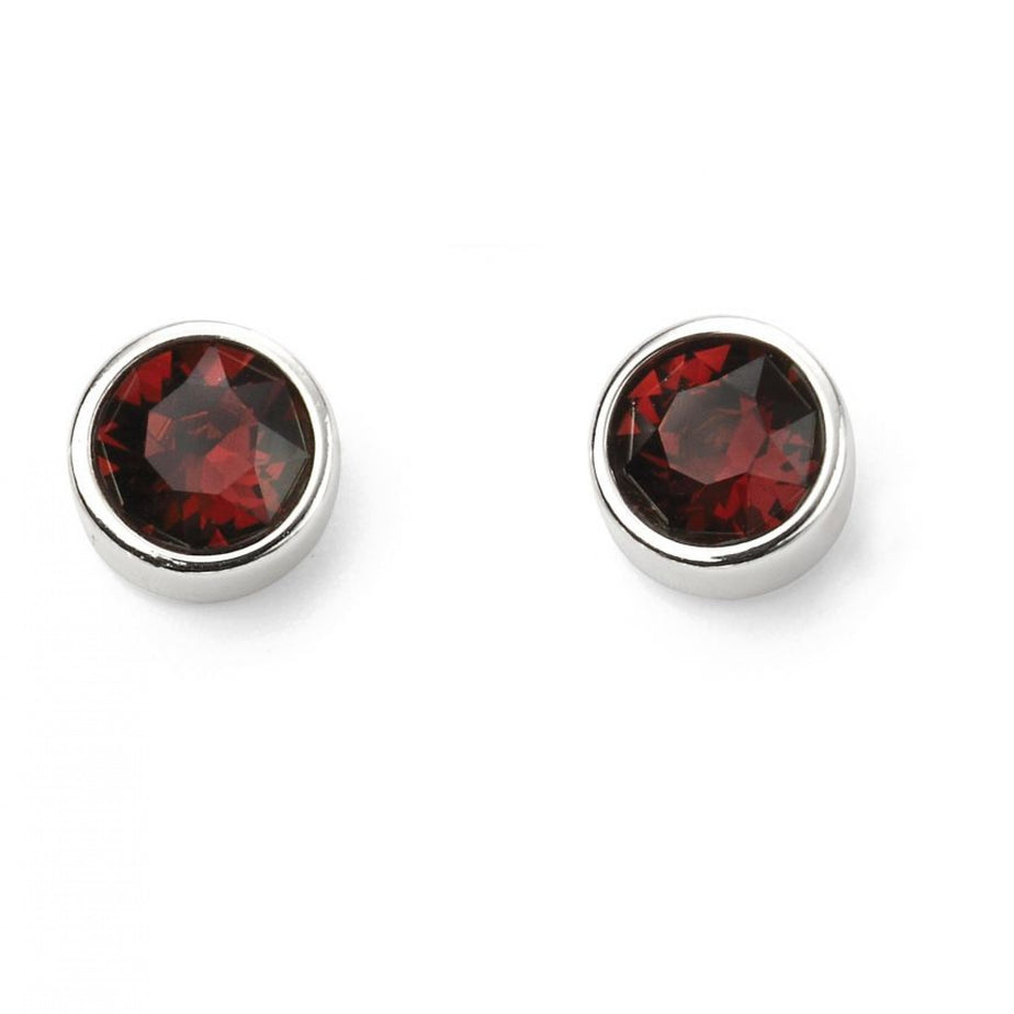 Gecko January Birthstone Garnet Crystal Stud Earrings