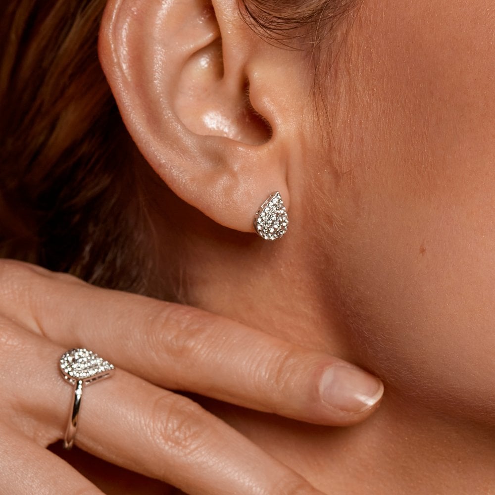 Hot Diamonds Teardrop White Topaz Stud earrings
